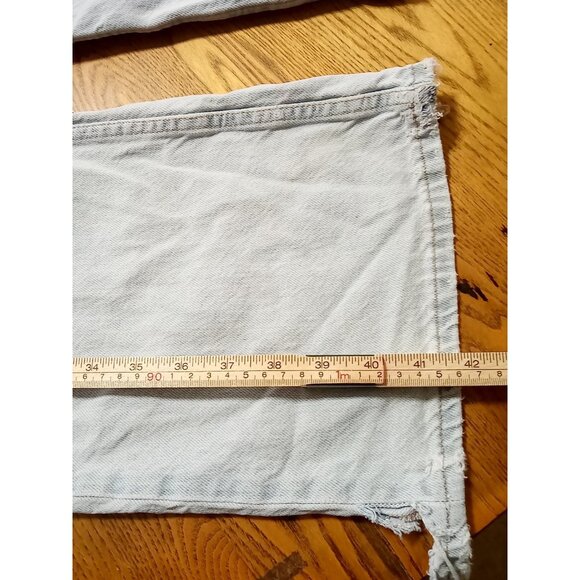 WE THE FREE Jeans Womens 24 BLUE Preowned Summer Denim DISTRESSED FLARED FLARE ? - Picture 7 of 16